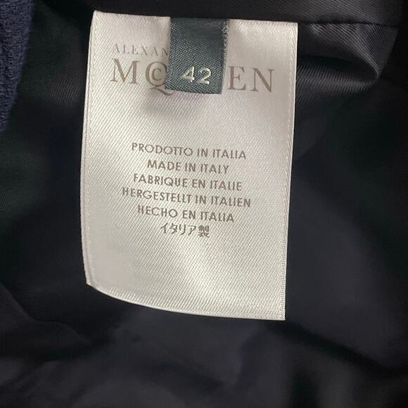 Alexander McQueen Wool Button Up Fitted Military Jacket Navy Womens 42 / US 8 - Picture 7 of 13